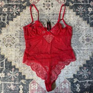 Red Lace Women's Intimate Bodysuit
